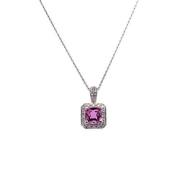 Pink Sapphire Diamond Pendant