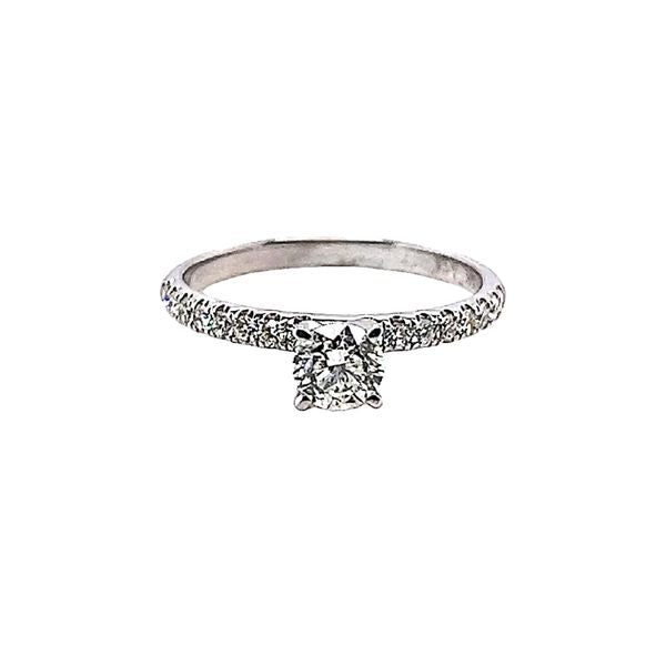 White Gold .75ct Round Engagement Ring