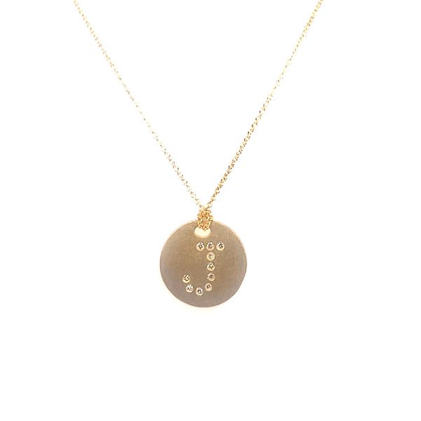 Gold 'J' Pendant Necklace