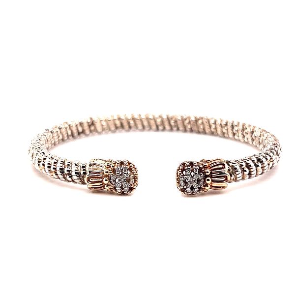 Vahan Diamond Bracelet 14Karat Sterling Silver 0.13 Carat Diamonds Open Design