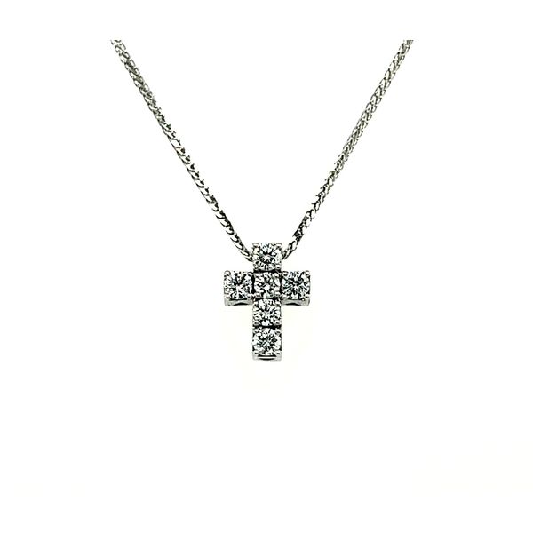 18K White Gold .50ctw Diamond Mini Cross