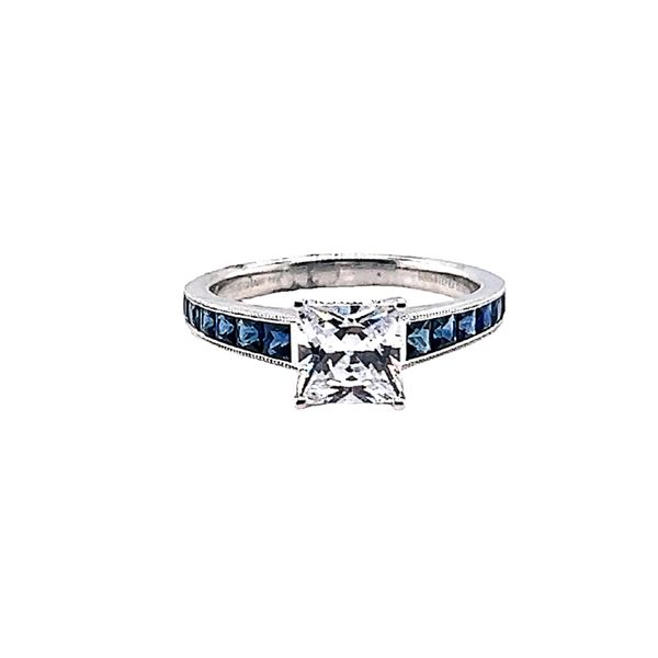 Diamond Sapphire Semi-Mount Engagement Ring