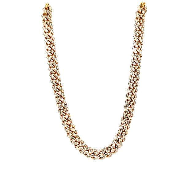 14K Yellow Gold Diamond Cuban Link