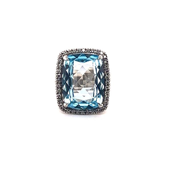 Topaz and Diamond Ring in Sterling Silver