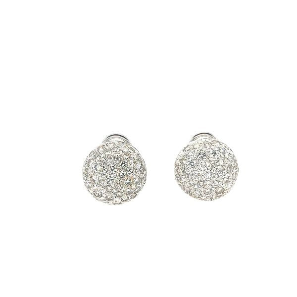 18K WG Pave-Diamond Stud Earrings 5.50ctw