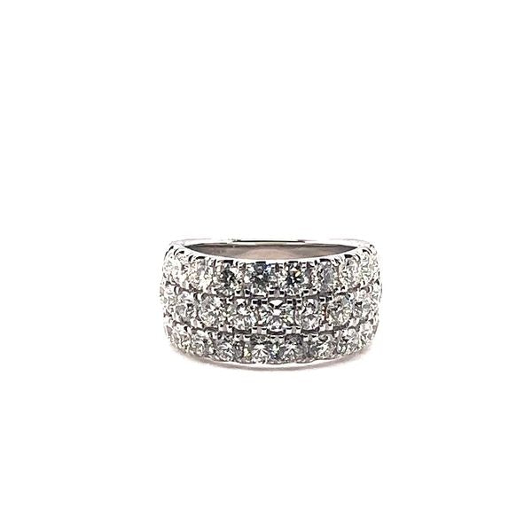 14K White Gold 3.00ctw 3 Row Diamond Fashion Ring