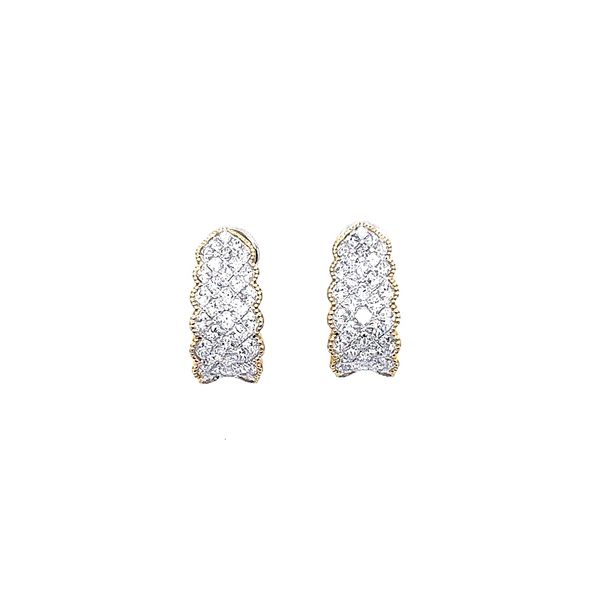 White Gold Two-Tone 3.18ct Princess Diamond Earrings
