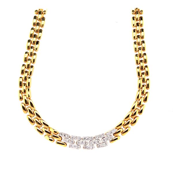 Diamond Gold Wide Link Necklace