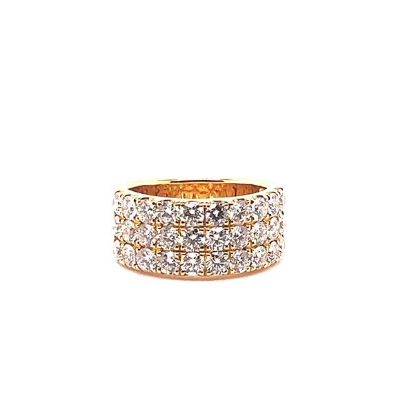 Yellow Gold 3 Row Diamond Ring