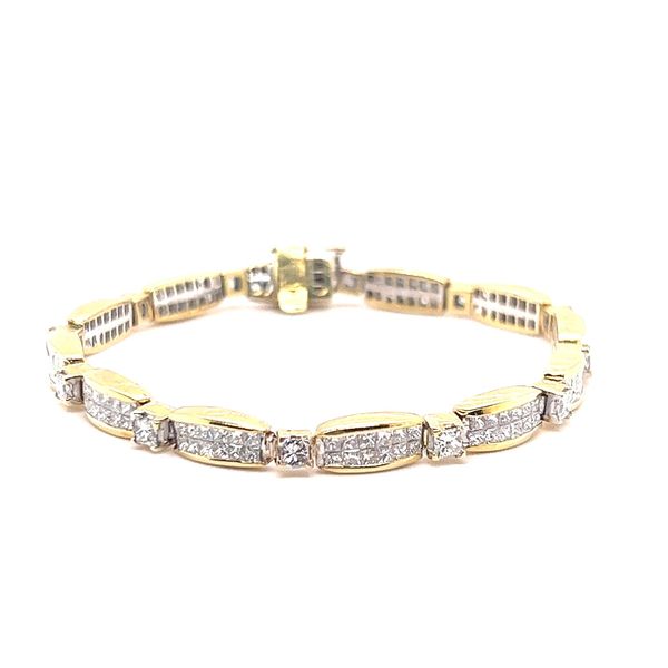 18K YG 5.76ctw Diamond Bangle Bracelet